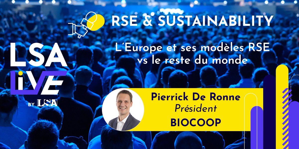 #Speaker 📢 Pierrick De Ronne (@pderonne), président de <a href="/Biocoop/">Biocoop 🌱</a> sera présent sur #LSALIVE lors de la plénière #RSE &amp; #Sustainability pour parler de l'Europe et ses modèles RSE vs le reste du monde

Découvrez le reste des intervenants : lnkd.in/eGs-xfgS