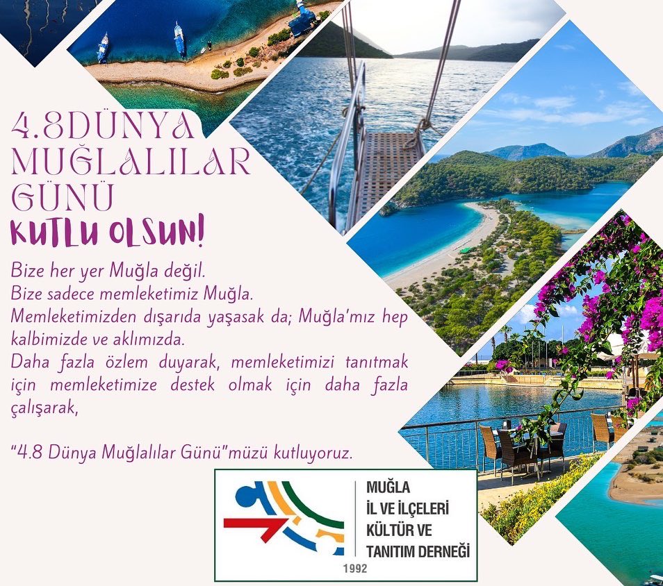 MUGLALILAR's tweet photo. Bize her yer MUĞLA değil,
Bize sadece memleketimiz MUĞLA.
Memleketimizden dışarıda yaşasak da Muğla’mız hep kalbimizde ve aklımızda.
 “4.8 Dünya Muğlalılar Günü” müz kutlu olsun. https://t.co/txReLGSbow