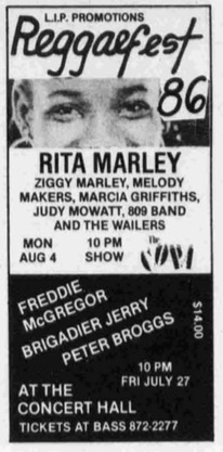 Today in 1986 - I-Threes, Ziggy Marley & Melodymakers at The Copa. #reggae #Toronto