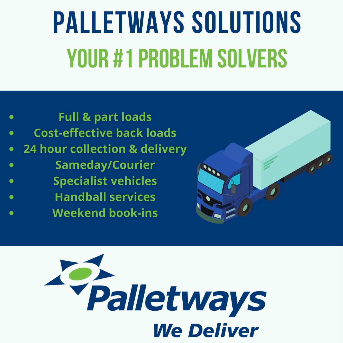Did you know?

Full loads - You got it.
Late night collection or delivery - No problem

Get in touch today to find out more? Our team could be the solution you're looking for!

📞 01446 359004
📨 traffic_cardiff@palletways.com