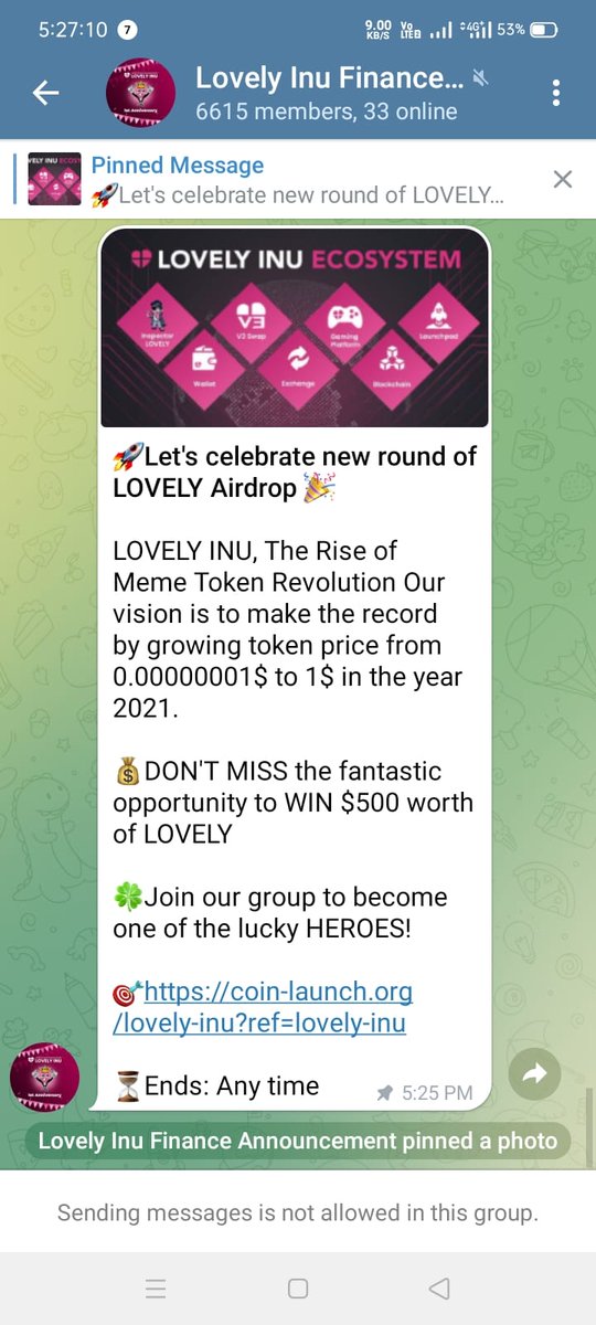 <a href="/Lovelovelyinu/">💗LOVE LOVELY 🎉</a> lovely scammer here, screen shot of telegram