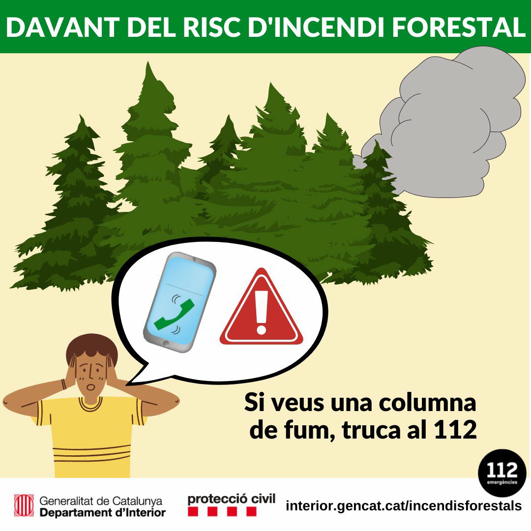 Mapa Pla Alfa per avui , en moltes zones de Catalunya segueixen en nivell 1 i 2 .
No abaixem la guardia , davant una sospita de columna de fum truca al <a href="/112/">112</a>