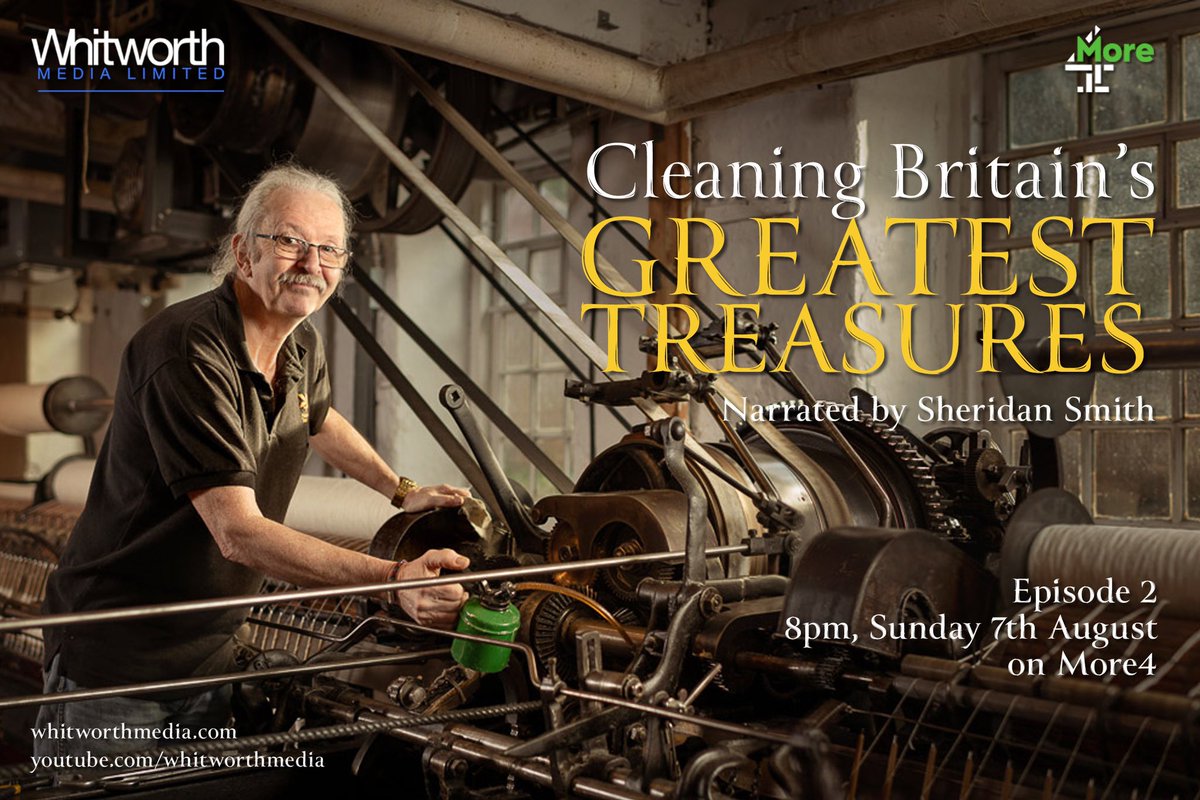 This week we visit @QuarryBankNT where two of their amazing collection of fully operational industrial revolution textile machines are shut down for a deep clean. Sunday 8pm @more4 #cleaningbritainsgreatesttreasures #heritage #conservation <a href="/nationaltrust/">National Trust</a> <a href="/WallingtonNt/">NT Wallington</a> <a href="/NtKnole/">KnoleNT</a>