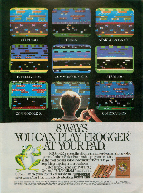 The classic Frogger from Parker Brothers. One of the many clones floating around. It originated in Japan in 1981 by Konami, and in the US via Sega.
atarimania.com/mags/pdf/analo…
#Retrogames #Atari #Commodore64