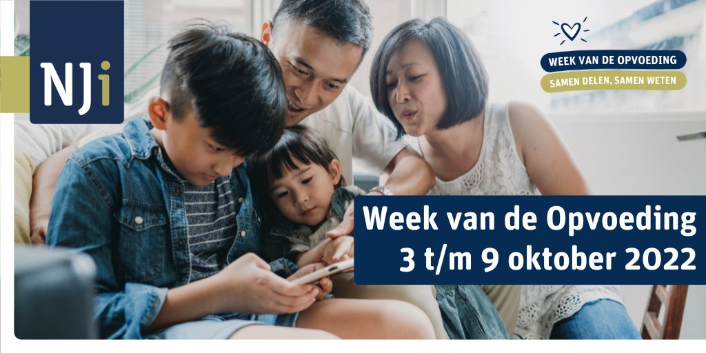 WeekvdOpvoeding's tweet image. 3 t/m 9 oktober 2022 organiseert het Nederlands Jeugdinstituut de Week van de Opvoeding. Volg @HetNJi om op de hoogte te blijven van de laatste updates over de Week van de Opvoeding. Vanaf dit jaar vind je daar alle informatie. Dit account is dus niet meer actief. #wvdo2022