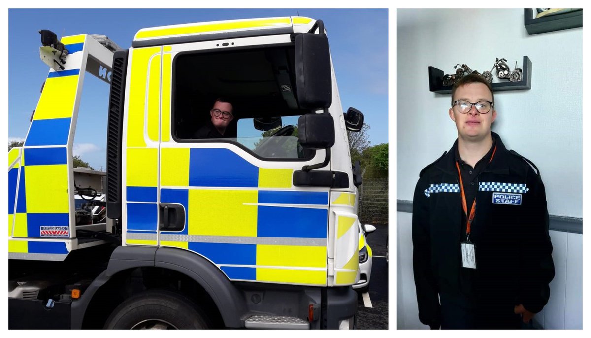 DSWorkFit's tweet photo. Harley started work at Devon and Cornwall Police in 2020 in the Evidence Department. He was recently happy to take part in a 'Cornwall People First' event run by @CornwallCouncil and the Police for Blue Light Day. 

@DC_Police #BlueLightDay #CornwallPeopleFirst https://t.co/pp2ZnXsjLH