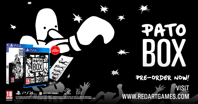 RedArtGames's tweet photo. 🦆Wanna play a B&W Adventure game featuring an anthropomorphic duck and classic boxing gameplay mechanics? Great, because you’ll soon be able to!
🛒999 physical #PS4 copies of #PatoBox🥊 are now up for pre-order at https://t.co/ciNA2Wy48A!
ℹ️ €19.99 | Shipping September 2022 https://t.co/HJIhlMeW2P