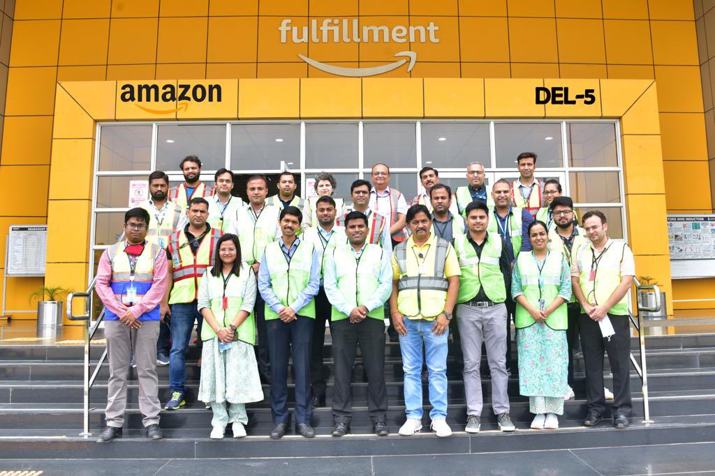 Visited <a href="/amazonIN/">Amazon India</a> warehouse today. Happy to see technology add efficiency to warehousing operations for retail.  Modern warehousing is extremely important for cost effective distribution services and integrating India into global supply chains. <a href="/manish_tiwary/">Manish Tiwary</a> <a href="/Chetankrishna/">Chetan Krishnaswamy</a> @
