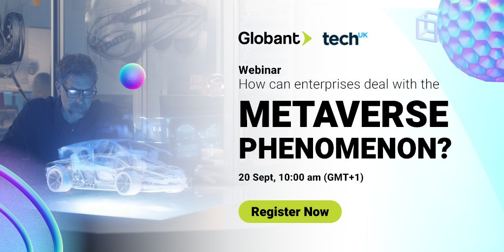 Globant's tweet photo. What is the Metaverse and how can enterprises leverage this trend to boost their business? Join our webinar as we share more insights from our recent #SentinelReport on 20 Sept. Register now ๐ https://t.co/s4DY6euyUJ
#GlobantUK #SeekReinvention #Metaverse #TechUK https://t.co/vng1KfKthg