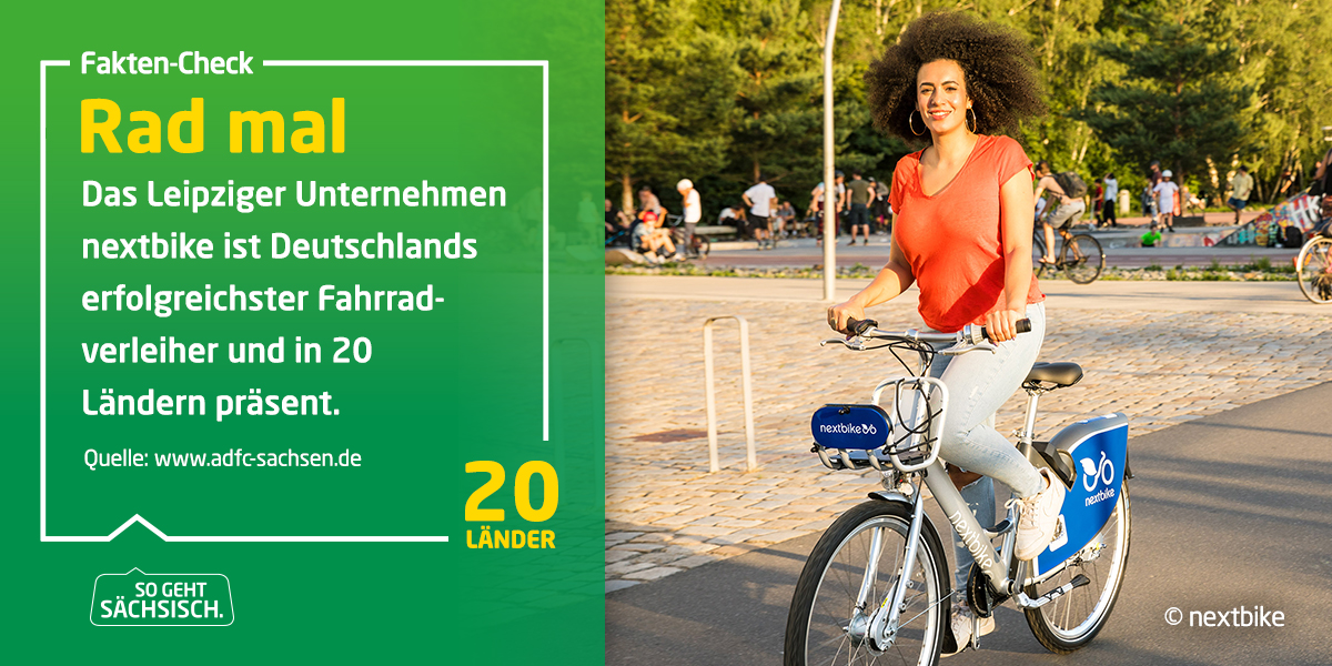 Sogehtsaechsi's tweet photo. Eine sächsische Fahrrad-Erfolgsstory: nextbike GmbH. 👉 https://t.co/xGvwzzFOK6

#Radmal 🚵 #SoGehtSächsisch https://t.co/iKFzW2RljL