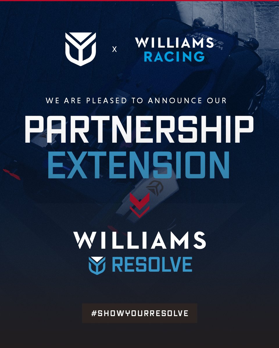 We are pleased to announce our partnership extension with <a href="/WilliamsRacing/">Atlassian Williams Racing</a> ✍️

<a href="/FortniteGame/">FortniteGame</a> here we come 👀

Read more: resolve.gg