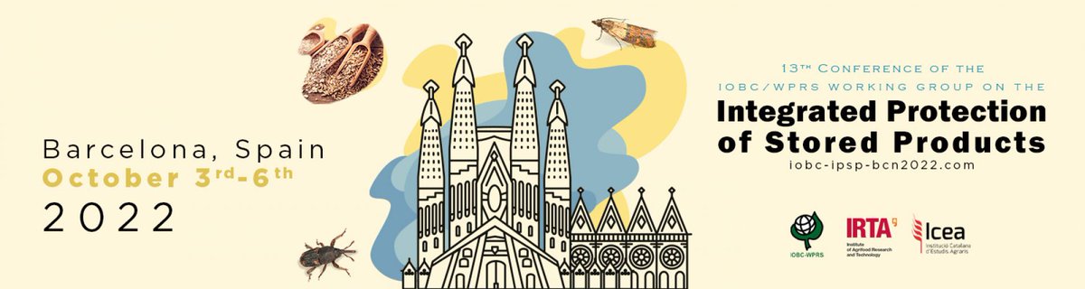 ▶️ Conference of the <a href="/IOBC_WPRS/">IOBC-WPRS</a> working group on the Integrated Protection of Stored Products

📅 3-6 october 2022
📌 Barcelona
💬 Núria Agustí and Jordi Riudavets, #IRTA researchers.
🤝 <a href="/higiene_ambient/">Higiene Ambiental</a>, <a href="/IceaCat/">ICEA</a>

ℹ️ loom.ly/MBPcz70