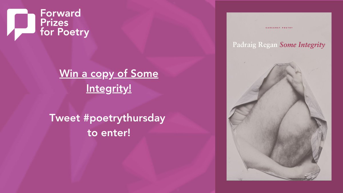 📖⭐️ POETRY GIVEAWAY ⭐️📖

We are excited to be giving away a copy of Padraig Regan’s ‘Some Integrity’! @Padraig_Regan <a href="/Carcanet/">Carcanet Press</a> 

To enter, all you need to do is retweet using the hashtag #poetrythursday. We will announce a winner by next Tuesday!