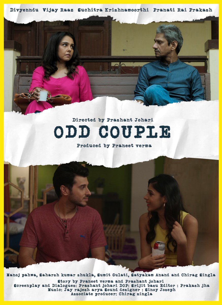 After winning hearts at prestigious film festivals, #OddCouple - starring #Divyenndu, #VijayRaaz, #SuchitraKrishnamoorthi and #PranatiRai - is now streaming on #AmazonPrimeVideo... Produced by #PraneetVerma... Directed by #PrashantJohari. youtube.com/watch?v=h3Ee7l…