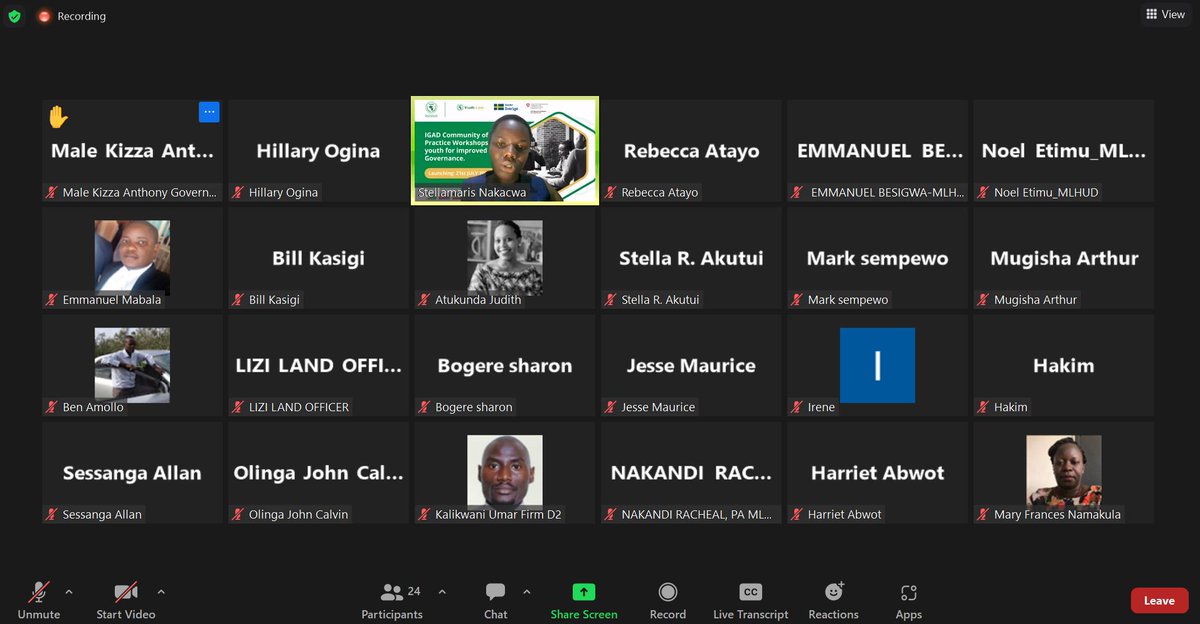 IgadLand's tweet photo. Happening now..  Online session between  IGAD Youth &amp; Land  Steering  committee with Government officials from Uganda's Land departments .We celebrate the pan african solidarity of youth land practitioners. Onward! Onwards! @youth_yilaa  @ILCAfrique @hfh_kenya  @KLandalliance https://t.co/0G9HUyOOu0