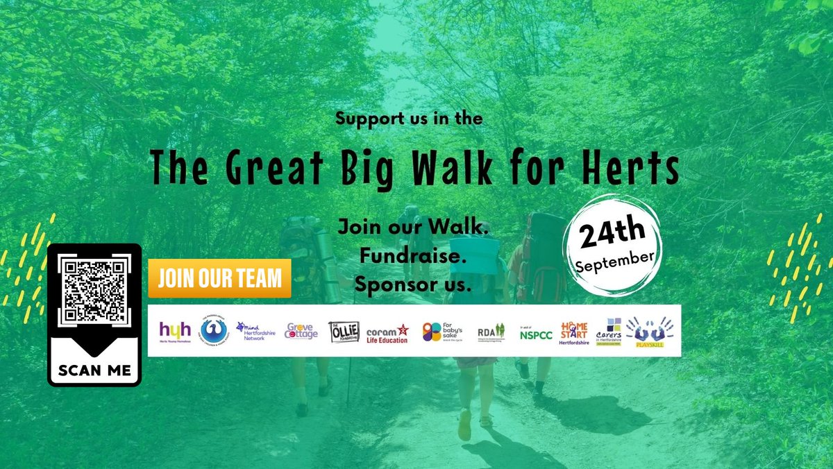 Help us raise funds to support more local families by joining our team for the Great Big Walk for Herts with <a href="/Helping_Herts/">helpingherts</a>🚶

On Sat 24th Sept we will be walking 9.3 miles from Little Wymondley to Codicote. 

Sign up today!
Email amanda@home-startherts.org.uk