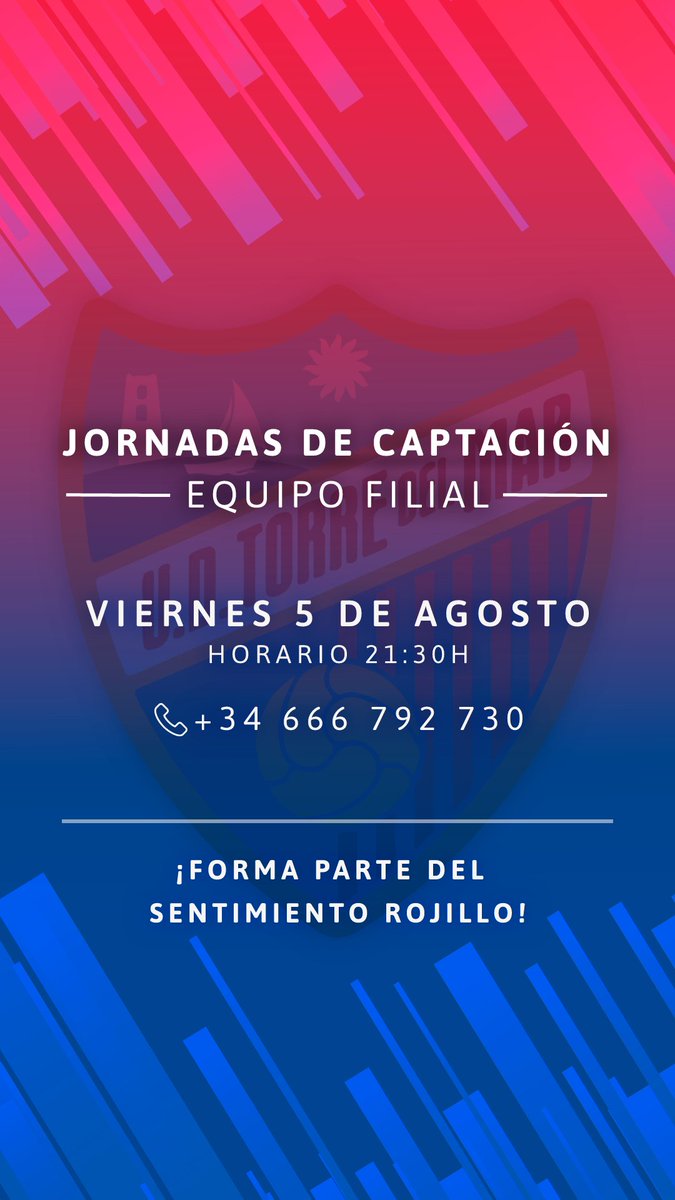 udtorredelmar71's tweet image. Les esperamos mañana a todos los que quieran ser parte del equipo Filial del Torre del Mar.
#Formaparte
#equiporojillo