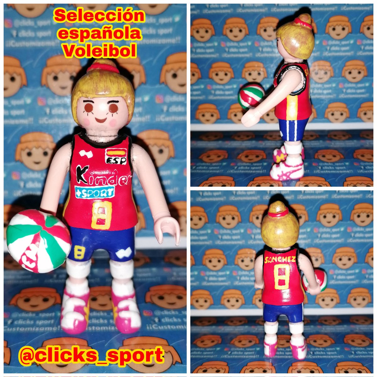 clicks_sport's tweet photo. Click #customizado #voleylovers #voleyfemenino #voley #voleyplaya
#playmobil #handmade #clickssport #regalospersonalizados #regalosmolones #playmobilart #customplaymobil #playmobillovers #playmobilcustom #playmobilfigures #toyart #hechoamano #artesania #click https://t.co/fa6aZaGUEj