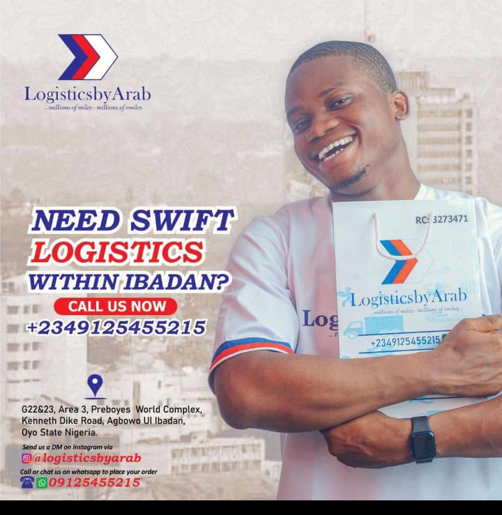 logistics_arab's tweet photo. For Swift Delivery within Ibadan, Logistics by Arab got you covered.

Our line is ever active to receive your orders for the day.

Call: 09125455215

Logistics by Arab 🏍🚗✈️ https://t.co/Yd49Pohy17