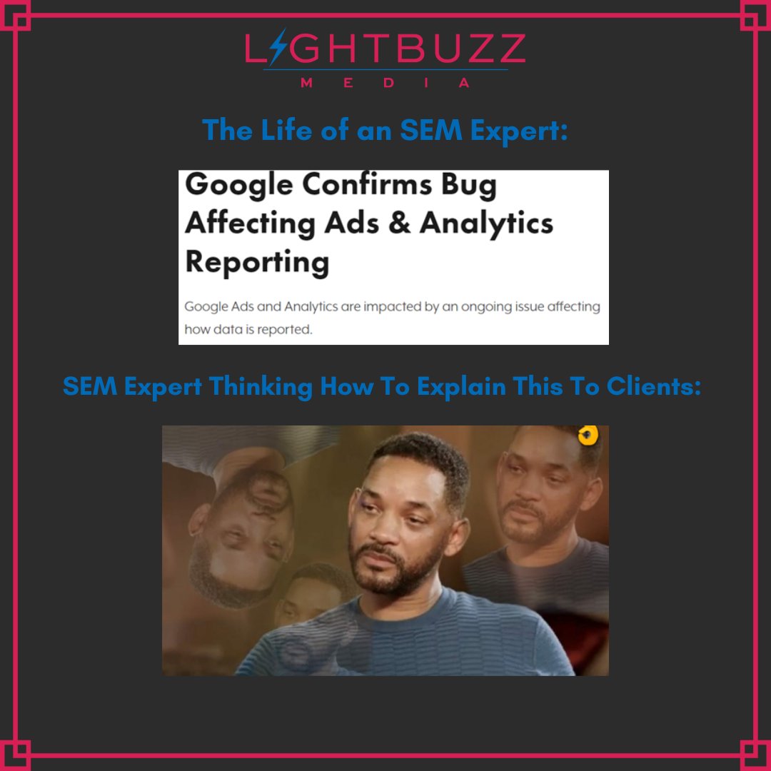 LightBuzzMedia's tweet photo. #searchengineoptimization #searchenginemarketing #sem #DigitalMarketing #digitalmarketingagency #googlebugs #googleanalytics #Google https://t.co/DGHsw3PdkU