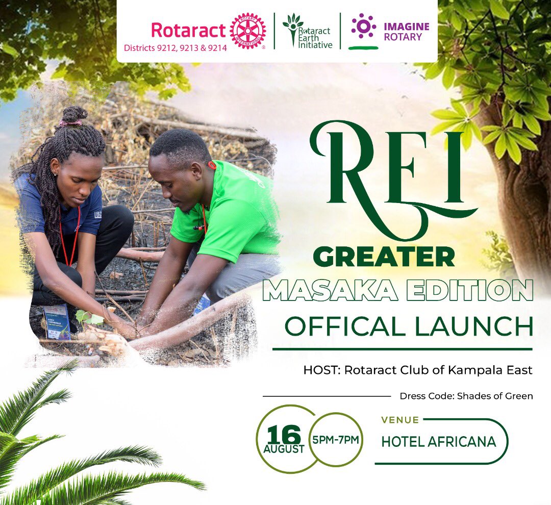 SarahOwembabazi's tweet photo. Hello Friends, 
Receive invitation to (@EarthRotaract ) Rotaract Earth Initiative official Launch. 

Let’s be there on time to learn more about what’s in store 4 us in regards to REI Masaka Edition. 
#ImagineRotary | #REIGreaterMasakaEdition | #D9213 | #D9214 | #D9212 | #Twezimbe https://t.co/4hGMpCwtzu
