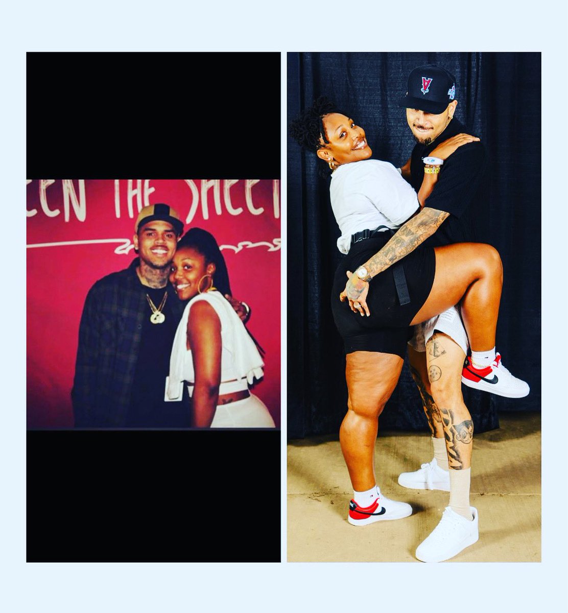 Sara_2oeDaLee_G's tweet photo. How It Started 👩🏽🤝👨🏾… How It’s Going 🖖🏽😈 #TeamBreezy #OneOfThemOnesTour #ChrisBrown #meetandgreet #dreamcometrue #From2015 #To2022 #together #forever #viral https://t.co/KXcwo9KP1B