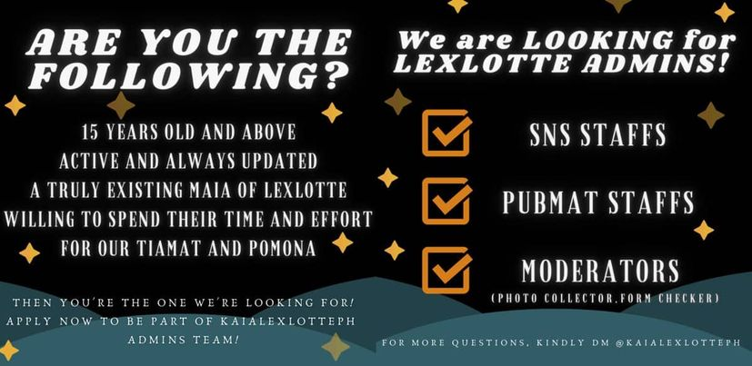 KAIALexLottePH's tweet photo. [ADMIN RECRUITMENT] 

Hello, MAIA &amp; ZAIA! 💛

@KAIALexLottePH are still looking for Admins and Moderators. If you're interested, kindly fill up our application form below. 💚🧡

🔗: https://t.co/sQbGKjos7m

@KAIAOfficialPH #KAIA #LEXLOTTE
#KAIA_CHARLOTTE #KAIA_ALEXA https://t.co/bSUhQbyVPy
