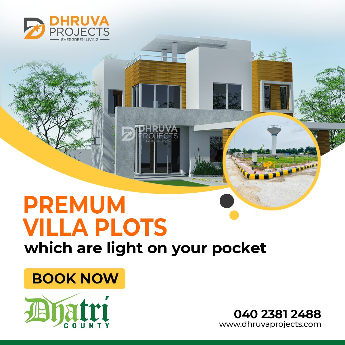 dhruvaprojects's tweet photo. An affordable investment which will amazing benefits for a safe future. Visit our site and book your plot at the earliest. 

#DhruvaProjects #DhatriCounty #RightTimeToBuy #Plots #OpenPlots #Hyderabad https://t.co/U6JZKTnWMe