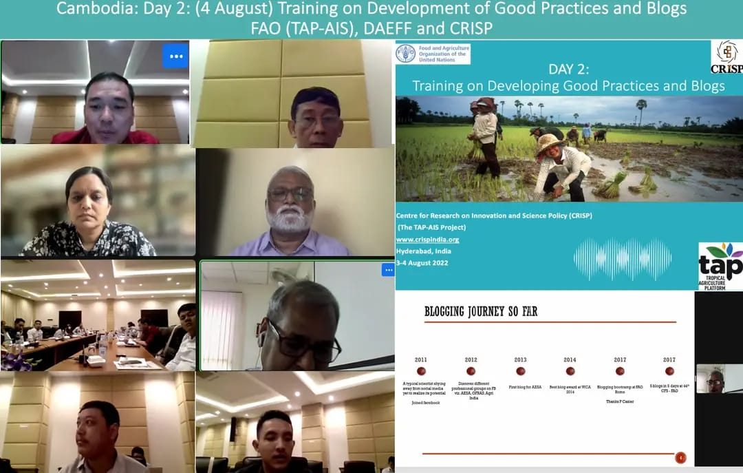 Tropical Agriculture Platform (TAP) (@tap_g20) on Twitter photo #Ongoing
Training on development of #goodpractices and #blogs ✍️🏾
organized by <a href="/FAO/">Food and Agriculture Organization</a> w/ <a href="/Crisp_India/">CRISP</a> and Cambodia's Min. of Agriculture, under our #TAP_AIS project
Focus👉🏾 #KnowledgeProducts & #documentation #mechanisms among #extension workers in 🇰🇭
#AgInnovation
#EUfunds #Ongoing
Training on development of #goodpractices and #blogs ✍️🏾
organized by <a href="/FAO/">Food and Agriculture Organization</a> w/ <a href="/Crisp_India/">CRISP</a> and Cambodia's Min. of Agriculture, under our #TAP_AIS project
Focus👉🏾 #KnowledgeProducts & #documentation #mechanisms among #extension workers in 🇰🇭
#AgInnovation
#EUfunds