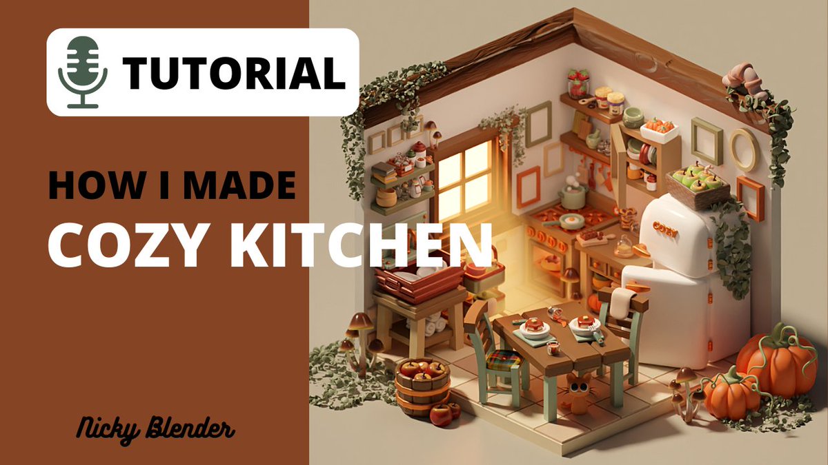 nicky_blender's tweet photo. ⚠️GOOD NEWS⚠️
You already have the modeling tutorials of my COZY KITCHEN available on my YouTube channel🥞

https://t.co/tvNz29BGjn

The materials and lighting tutorial I will upload another day😊

#b3d #blender3d #3dmodeling https://t.co/yOnFu0Pfmg