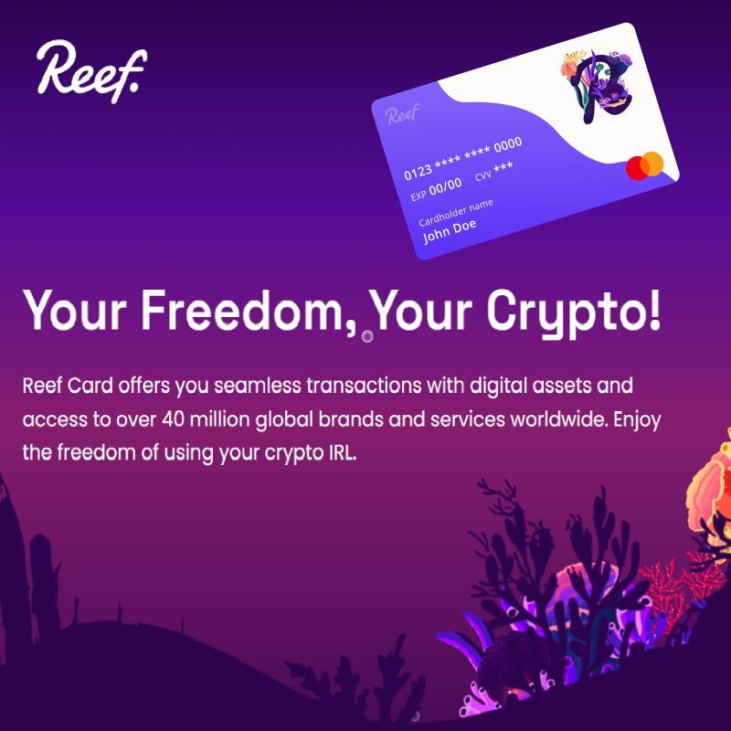 Layer100Crypto's tweet image. Your Freedom, Your Crypto! #ReefCard 💳

Sign up for ReefCard today &amp;amp; experience the power of #DeFi in your pocket! 👉 card.reef.io

Available now on Uk, Italy and Germany !

More countries soon !

#Reef #Baanx #Mastercard  #cryptocurrency #Crypto