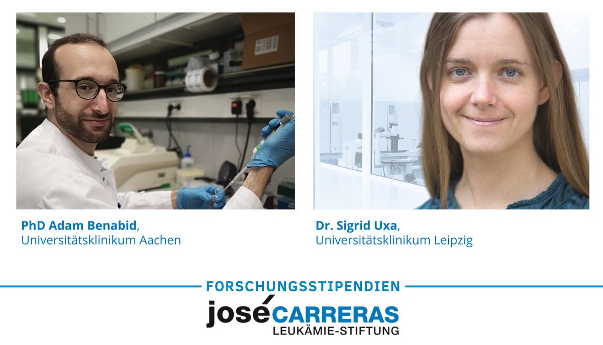 Leukämie-Stiftung (@jclstiftung) on Twitter photo Neue Vergabe von José Carreras #Forschungsstipendien an Dr. Sigrid Uxa vom <a href="/UKL_Leipzig/">Universitätsklinikum Leipzig</a>
und PhD <a href="/adam_benabid/">Adam Benabid</a> vom <a href="/UniklinikAachen/">Uniklinik RWTH AC</a> / <a href="/rschneiderlab/">Rebekka Schneider</a> für ihre wissenschaftlichen Arbeiten zur Entwicklung innovativer Behandlungsansätze in der #Leukämie.
➡️carreras-stiftung.de Neue Vergabe von José Carreras #Forschungsstipendien an Dr. Sigrid Uxa vom <a href="/UKL_Leipzig/">Universitätsklinikum Leipzig</a>
und PhD <a href="/adam_benabid/">Adam Benabid</a> vom <a href="/UniklinikAachen/">Uniklinik RWTH AC</a> / <a href="/rschneiderlab/">Rebekka Schneider</a> für ihre wissenschaftlichen Arbeiten zur Entwicklung innovativer Behandlungsansätze in der #Leukämie.
➡️carreras-stiftung.de