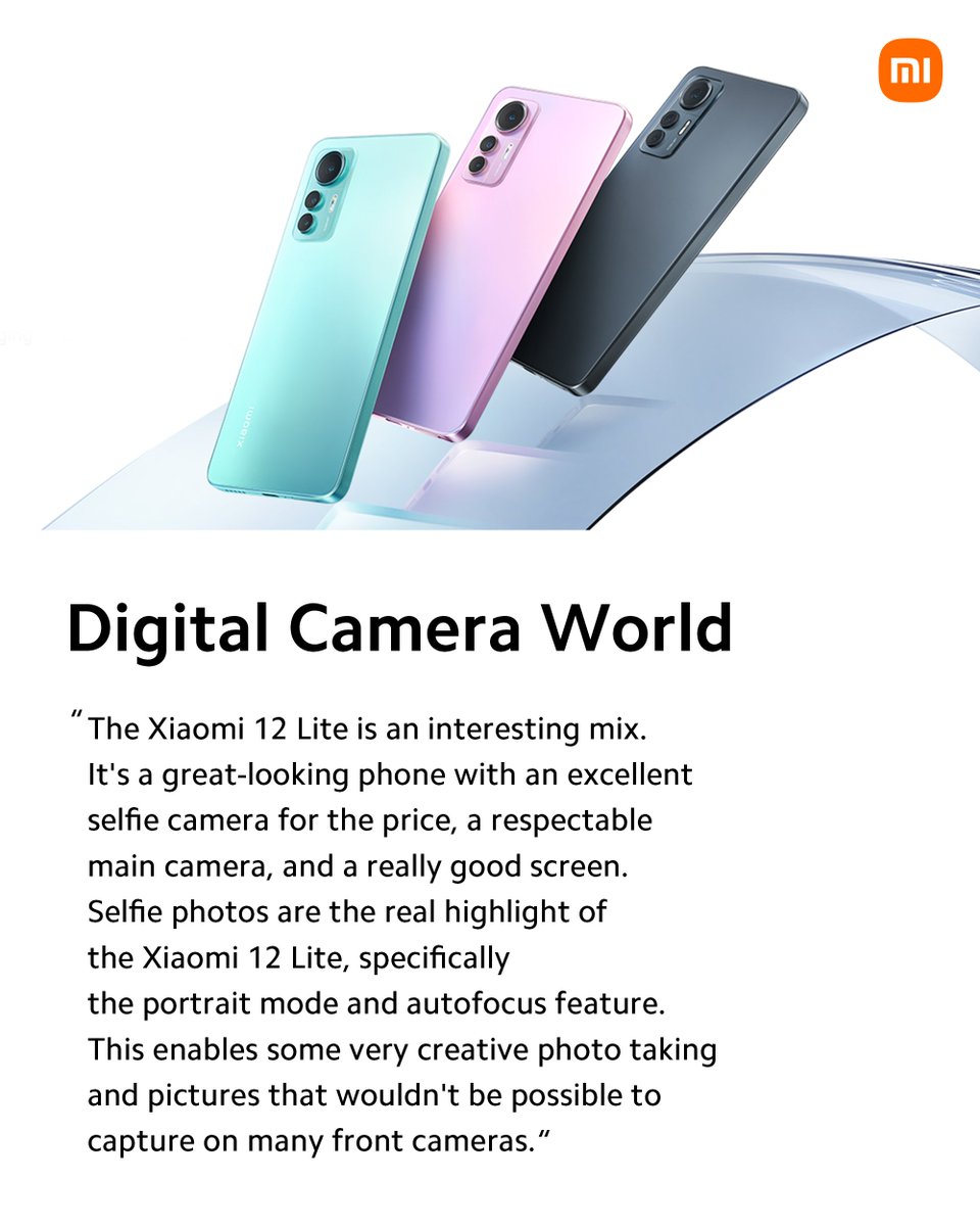 Xiaomi's tweet photo. Here are even more reasons why you'll love the stylish #Xiaomi12Lite. ❤️ #MyStyleMyShot https://t.co/d1foQ7fPkH