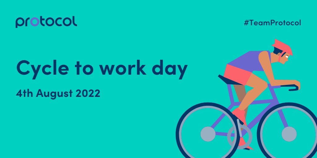 Protocol_Rec's tweet image. Today is Cycle to Work Day! So, whether it&apos;s been a while since you got on your bike or you&apos;ve never cycled at all, just give it a go! As part of our commitment to staff wellness, all Protocol team members are able to access this scheme #CycleToWorkDay #TeamProtocol