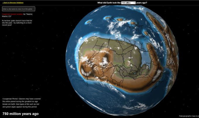 IGeociencias's tweet photo. Dónde estaba tu pueblo o ciudad hace 750 millones de años?

Esta web nos permite localizar una población y ver su posición geográfica millones de años atrás.
https://t.co/zet7LVqQ8V https://t.co/sTksreLKub