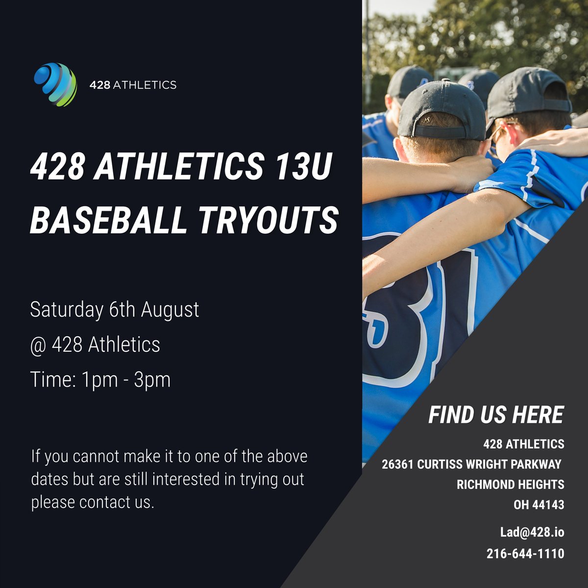 ADDED DATE TO TRYOUT FOR OUR 13U TEAM ⚾️
Saturday 6th August 📅
1pm - 3pm ⏰