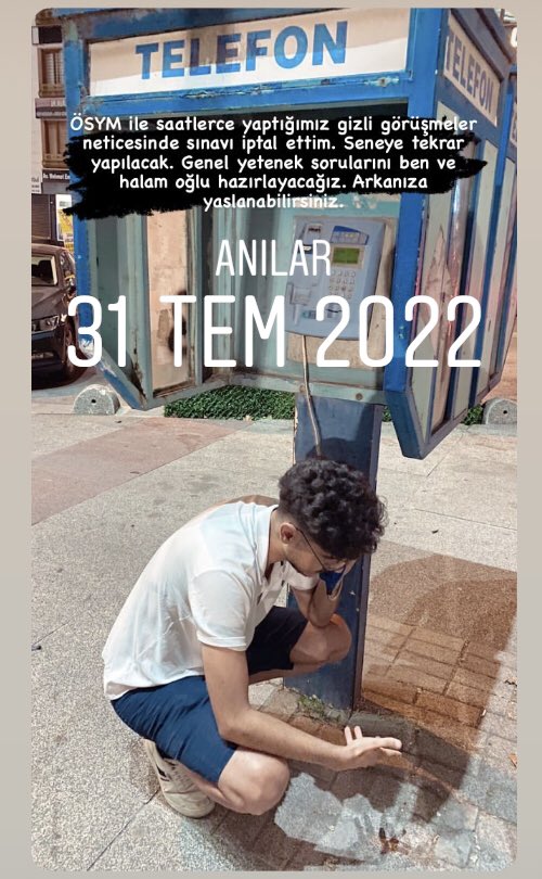 Ben sınavı 31 Temmuz’da iptal etmiştim zaten. Son dakika değil bu.