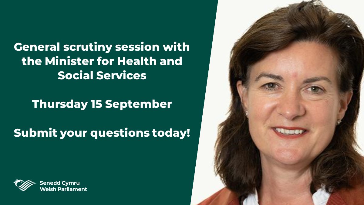 seneddhealth's tweet photo. 🚨Do you have a question you would like to ask the @WelshGovernment Minister for Health and Social Services, Eluned Morgan MS?

📢Submit your questions on our website and we'll ask some of them at our scrutiny session with her in September

https://t.co/6btDE7Yuim https://t.co/e50NtepR0J