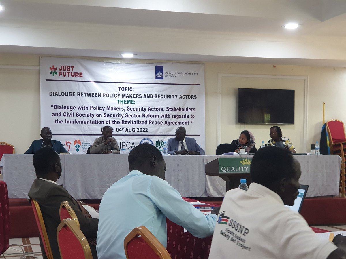 HumanitycareSSD's tweet photo. Dialogue Between Policy Makers And Security Actors
                    Theme:
"Dialogue with policy makers, Security actors, stakeholders and civil Society on security sector reform with regards to the implementation of the revitalized peace agreement"

Quality Hotel. 
04/8/2022 https://t.co/N0GQirSN6U