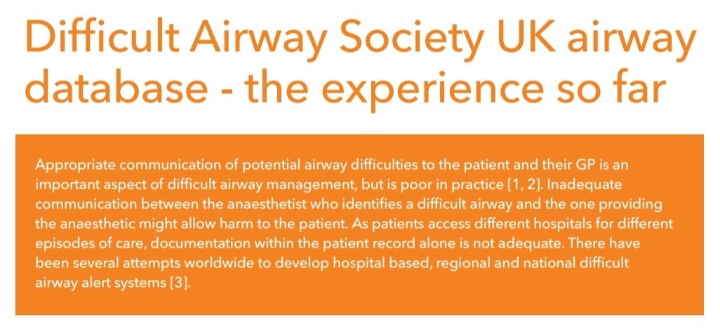 August edition of @Anaes_News features an update on the @dasairway database from @Sajay70 Dr Fauzia Mir and @ponkarthik anaesthetists.org/Home/Resources…