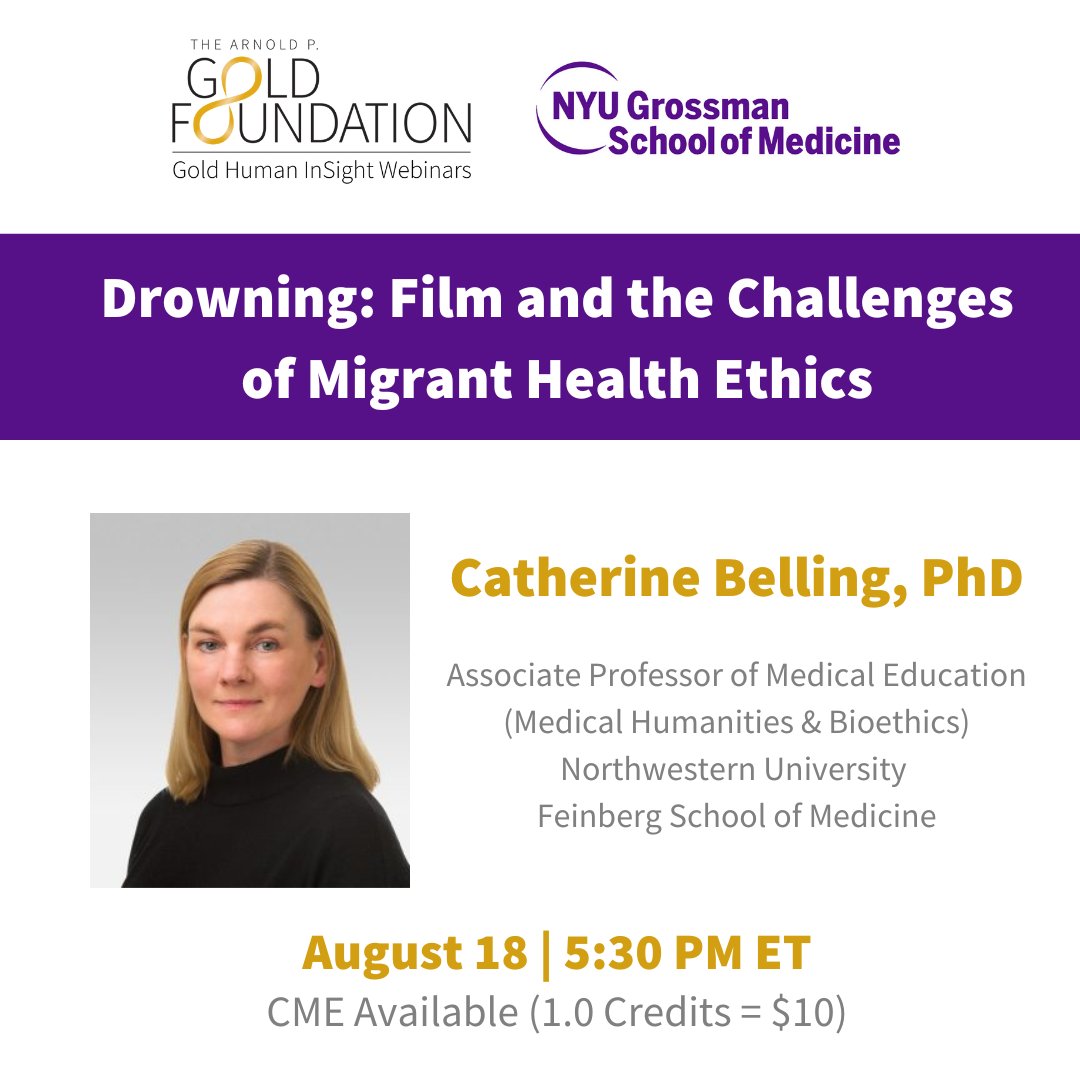 Join us on 8/18 for a webinar and live Q&A, as @catebelling explores how film can enable clinicians to think through some of the ethical challenges posed by the healthcare needs of displaced persons, migrants, or refugees. Register: bit.ly/3vEjn7E #MedEd #medhum #ethics