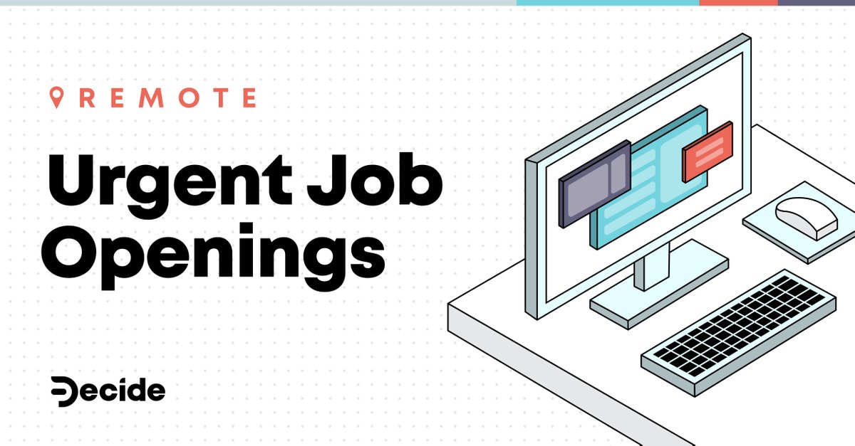Great news! Our People Operations team is looking to add two new members to support our more than 70 employees across the nation.

Coordinator, Human Resources: decide.applytojob.com/apply/K7o0XOKB… 

Technical Recruiter, Talent Acquisition: decide.applytojob.com/apply/JkMR7gO3…