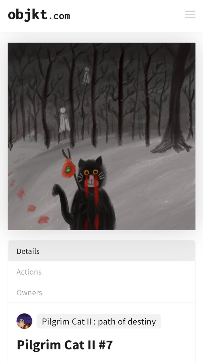New Drop
Pilgrim Cat II Collection on Objkt 🐱🙏🐱🇹🇭✅🌟✨✨
Pilgrim Cat #7
Price 2.50 ꜩ XTZ
Editions 5 eds. Only
Mime type : (PNG) 1000X1000
Link : objkt.com/asset/KT1N9g1q…
#tezos #CleanNFTs #tezosart #tezoscommunity #NFTTHAILAND #NFTThaicommunity #objktcom #objktnft #tezosnfts