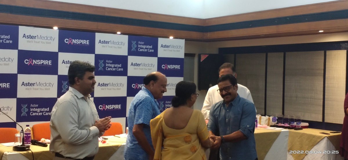 AsterMedcity14's tweet photo. Shri Renji Panickar, a renowned Actor, Director, and Writer of Malayalam Cinema, felicitating the people who shared their journey to inspire others who are currently undergoing the treatment...
#Canspire #Cancer #Aster #AsterDM #AsterMedcity https://t.co/D2gd5jJKVB