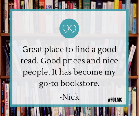 FOLMC's tweet photo. Thanks, Nick! We love our loyal customers! Been to our Rockville and/or Wheaton Bookstores lately? Leave us a note and tag #FOLMC. https://t.co/7gZNaP6PPr