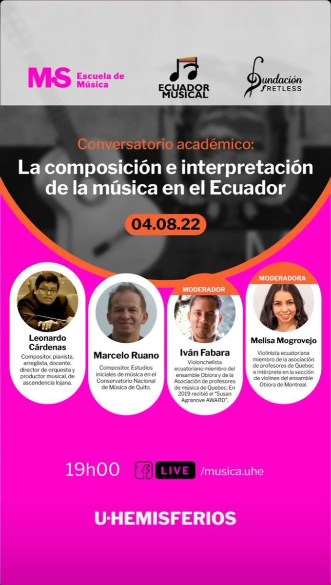 ABREC_ec's tweet photo. Hoy a las 19:00, si te interesa saber acerca del mundo académico musical, únete al siguiente conversatorio en línea. @uhemisferios
@EduSuperiorEc #musicauhe

https://t.co/671m83Axh5 https://t.co/z2ukdb7pjG