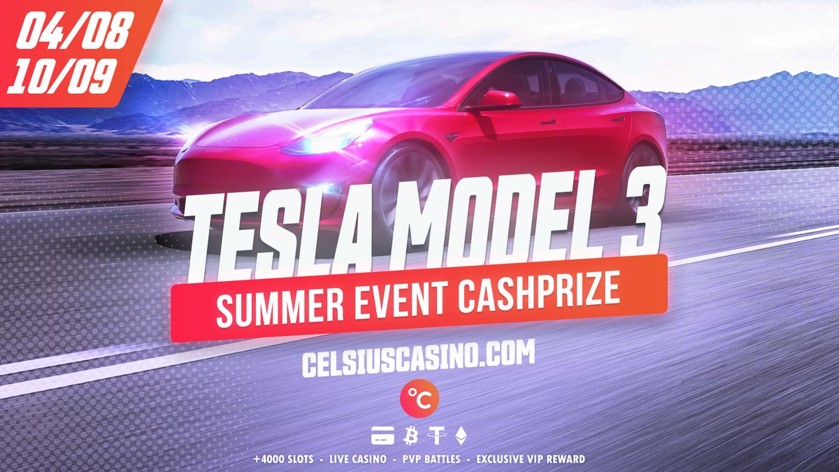 celsiuscasino's tweet photo. 🤗So happy to finally tell you the truth!
 
@Mazak_15  gave the correct answer.
 
🤩The main prize is TESLA Model 3 🤩
 
Are you excited about the prizes? Write in the comments.
 
The Event starts pretty soon, just in 1hr ❤️ so be prepared! https://t.co/8j0r7ddxeg