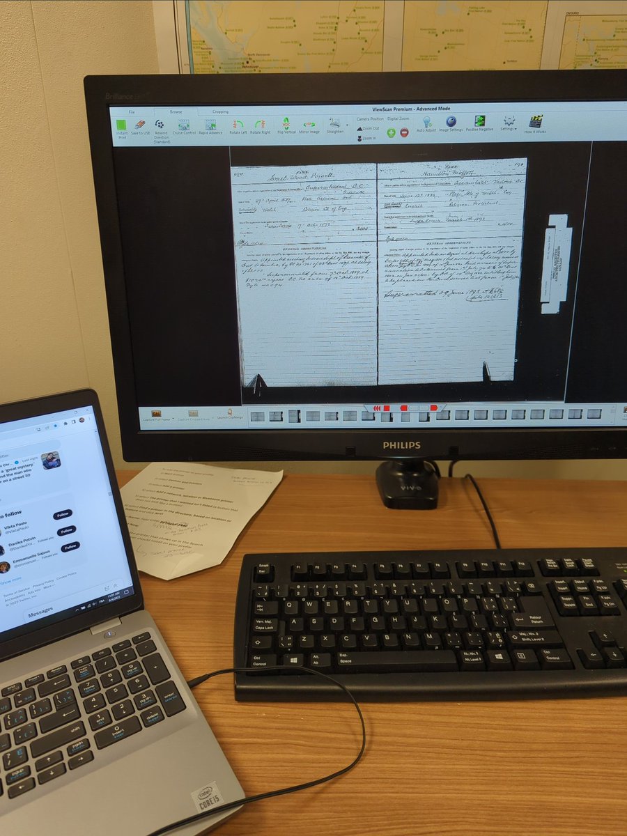 jp5morin's tweet photo. After a 3 year hiatus, finally back working with some microfilm #pandemicpause #sofarbehind #twitterstorians https://t.co/BcRBTAM1Av