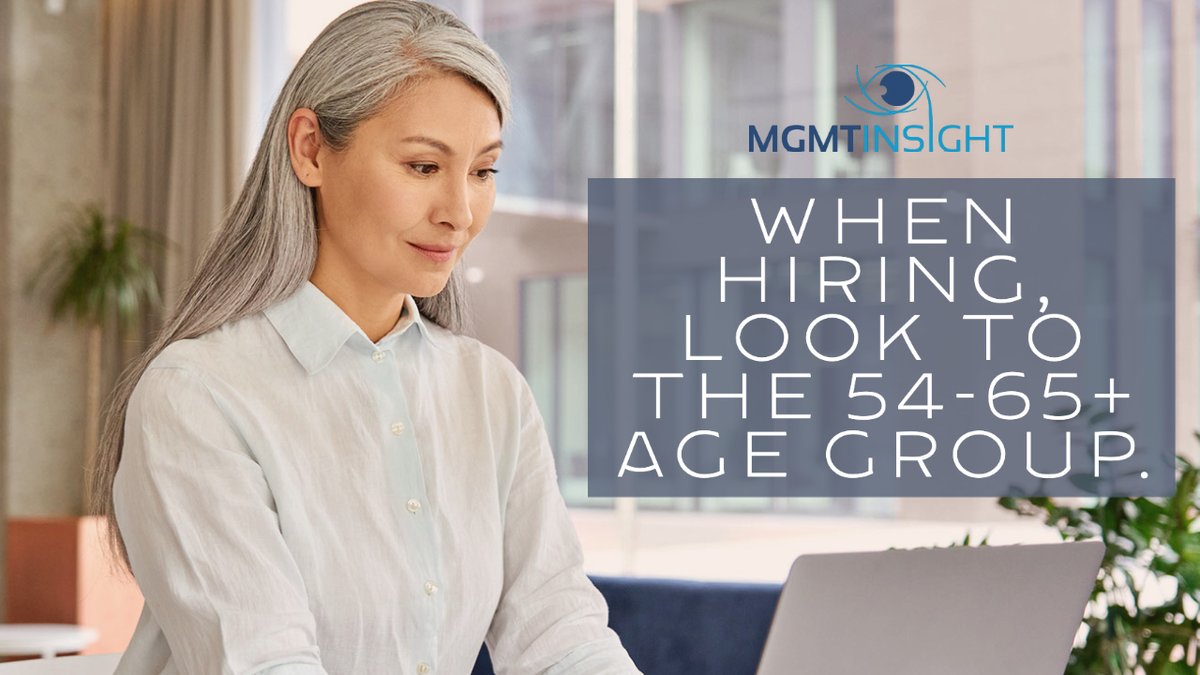 MGMTinsightLLC's tweet photo. Many employees in the 54-65+ age group retired early during the pandemic. The workforce took a hit as so many older folks quit their jobs. But now, older employees are returning to work. Why should you hire them? #HR https://t.co/Cp6xlU3OWr https://t.co/BQRzHrnwBL