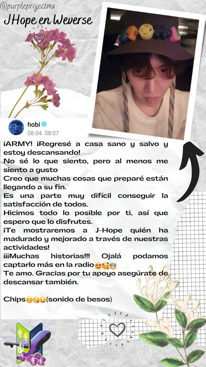 purpleproyectmx's tweet photo. Actualización del solecito en weverse 💚🐿️💚
Amamos todo el esfuerzo que puso en cada uno de sus proyectos , nos encanta verlo más feliz que nunca 🥰💜
#JHOPE #BTS #uarmyhope #HOBIPALOOZA #JackInTheBoxIsComing
~Mariana 🐰~ https://t.co/kJUwMAs1y0